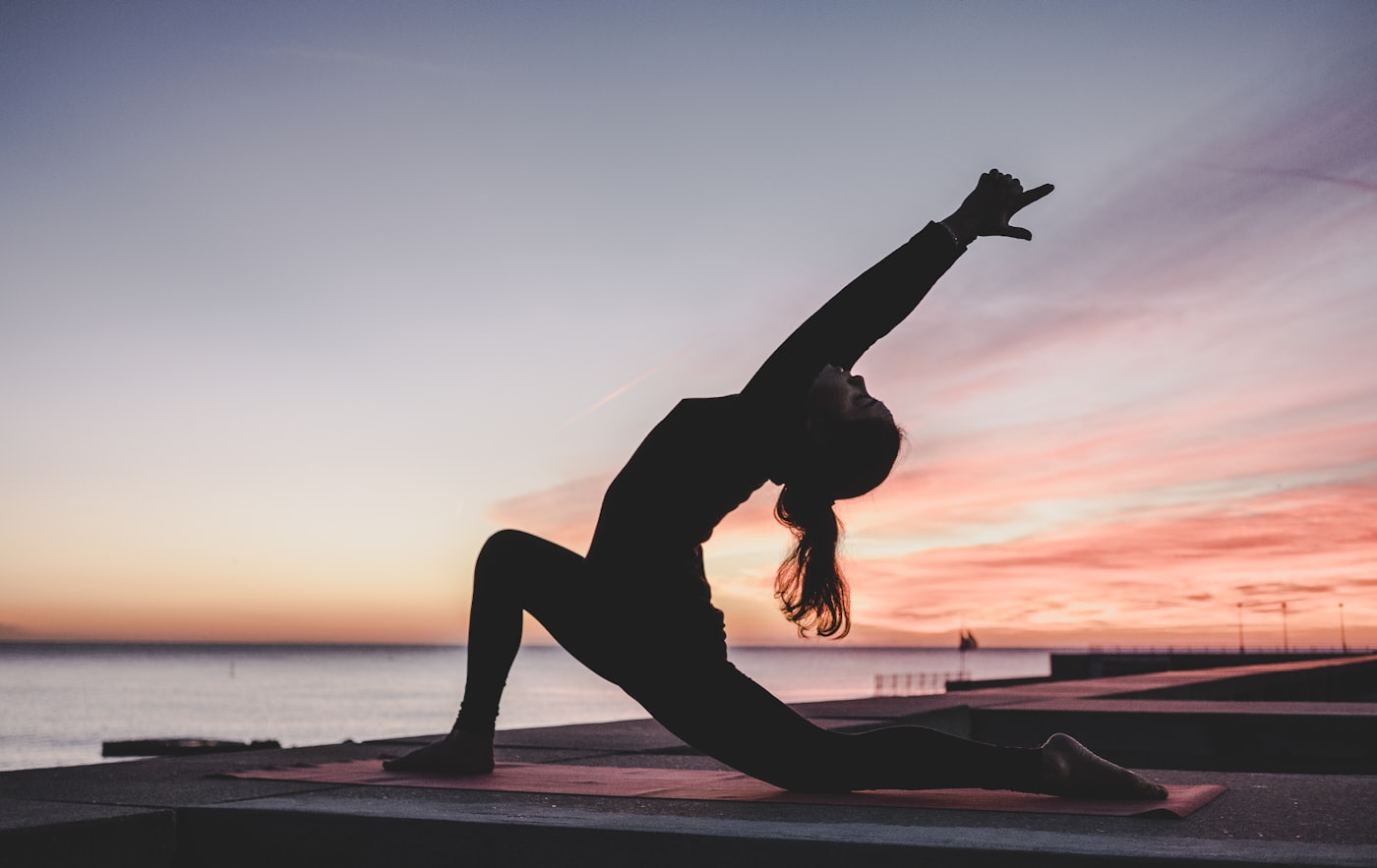 Yoga class in a bright studio